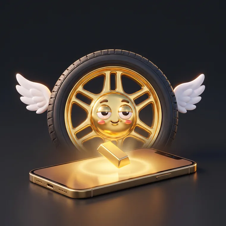 A gold bar landing in a phone